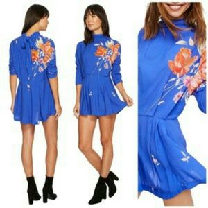 Free People Gemma Blue Tunic Dress Size Med